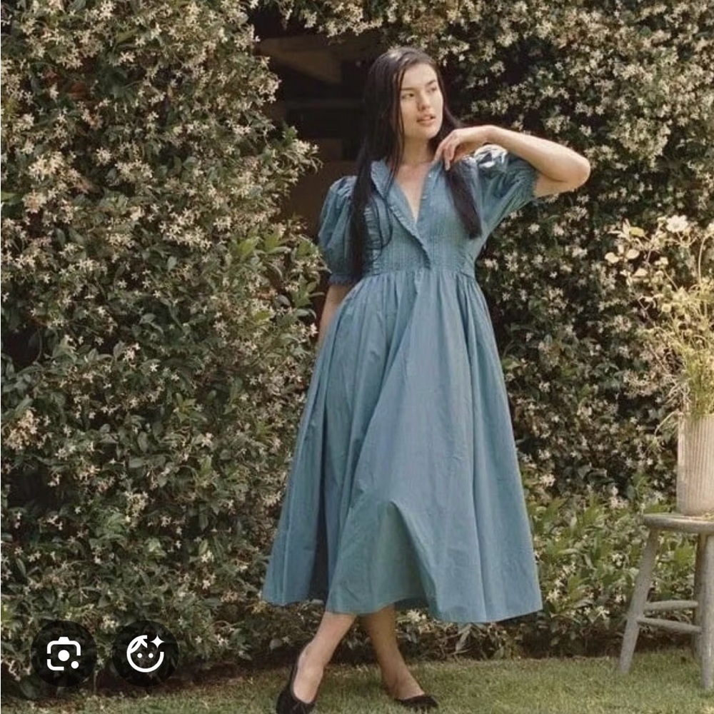 Dôen Hemlock Dress in Blue Aster, XL, 100% Organic Cotton